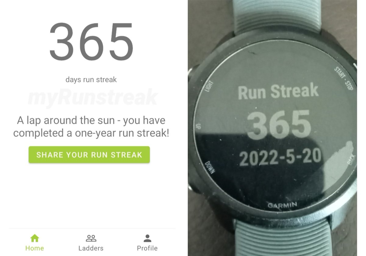 Weldy43's tweet image. 1 year run streak complete ✅
3007 miles, average 8.23 miles per day!!