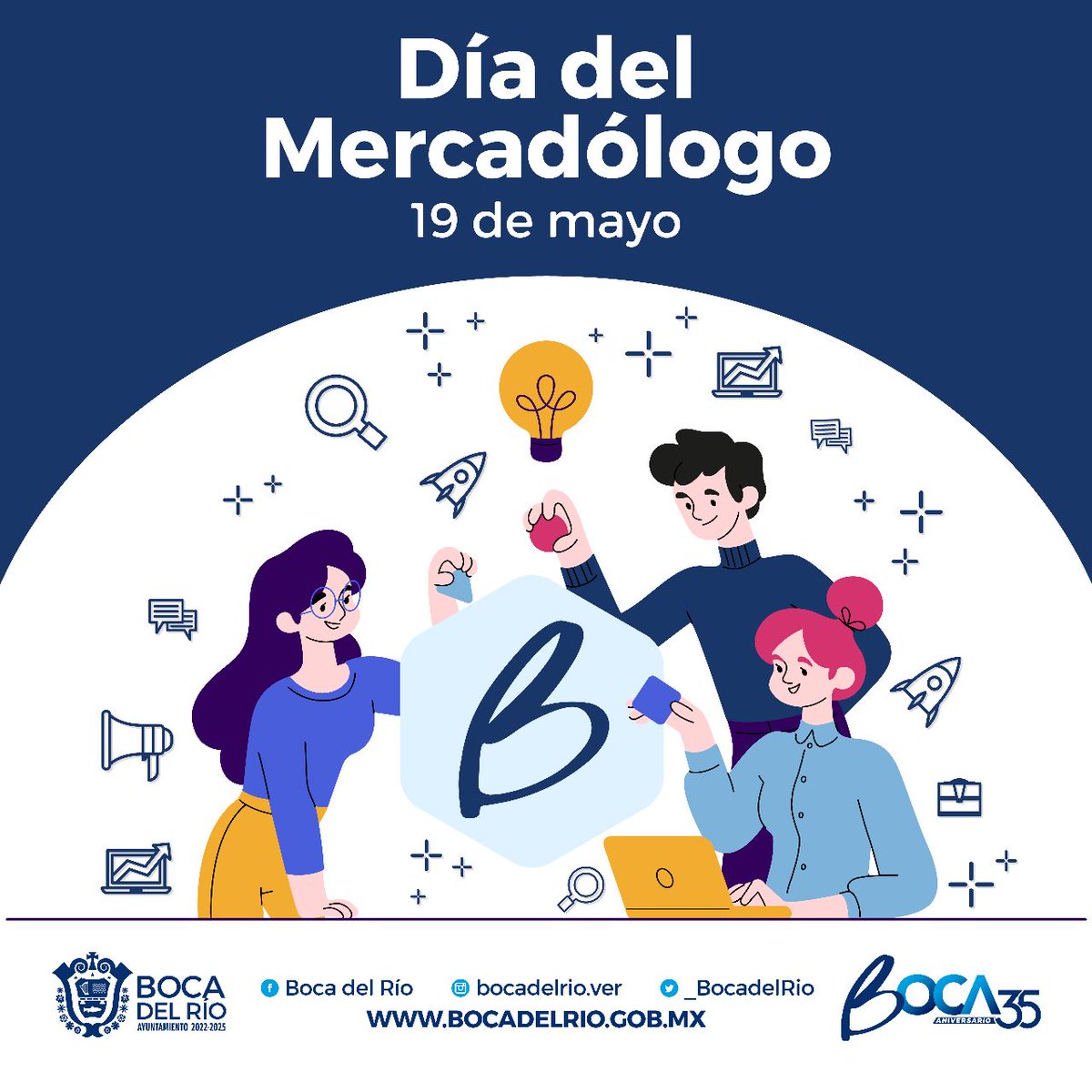 Hoy festejamos a los profesionales de la mercadotécnica, a todos aquellos que hacen posible el posicionamiento de una marca para cualquier tipo de servicio o producto a través de su creatividad. 

¡Muchas felicidades!

#Boca35Aniversario #LoMejordeVeracruz