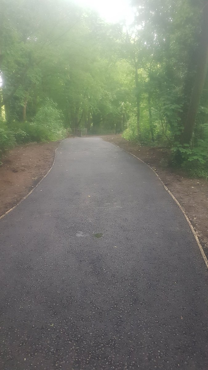 The #ColwickPark grand prix circuit is almost complete. Shocking to see tarmacked paths being laid through woodland. Completely ruined the look & feel of the habitat. So much for #biodiversity improvements #Bonkers @nottinghamcity @NottinghamParks @NadiaWhittomeMP