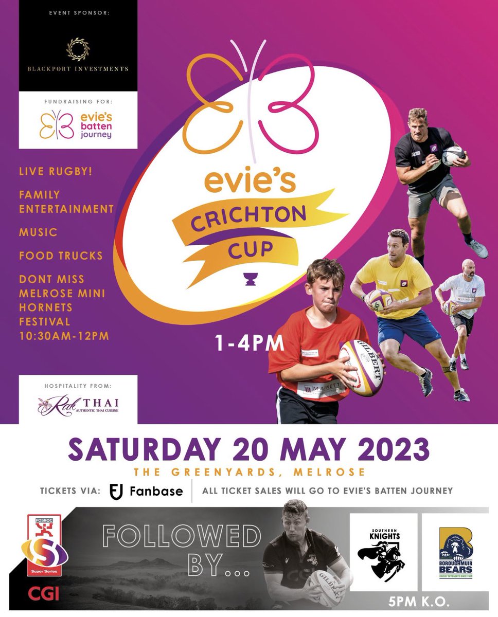 John Dalziel (@johndalziel6) on Twitter photo Looking forward to getting the boots back on π«£π₯΅ All for a great cause, Evieβs Chrichton cup.
Get yourself along to <a href="/MelroseRugby/">Melrose Rugby</a> The action starts @ 1pm. <a href="/evie_journey/">Evieβs Battenβs Journey</a> Looking forward to getting the boots back on π«£π₯΅ All for a great cause, Evieβs Chrichton cup.
Get yourself along to <a href="/MelroseRugby/">Melrose Rugby</a> The action starts @ 1pm. <a href="/evie_journey/">Evieβs Battenβs Journey</a>