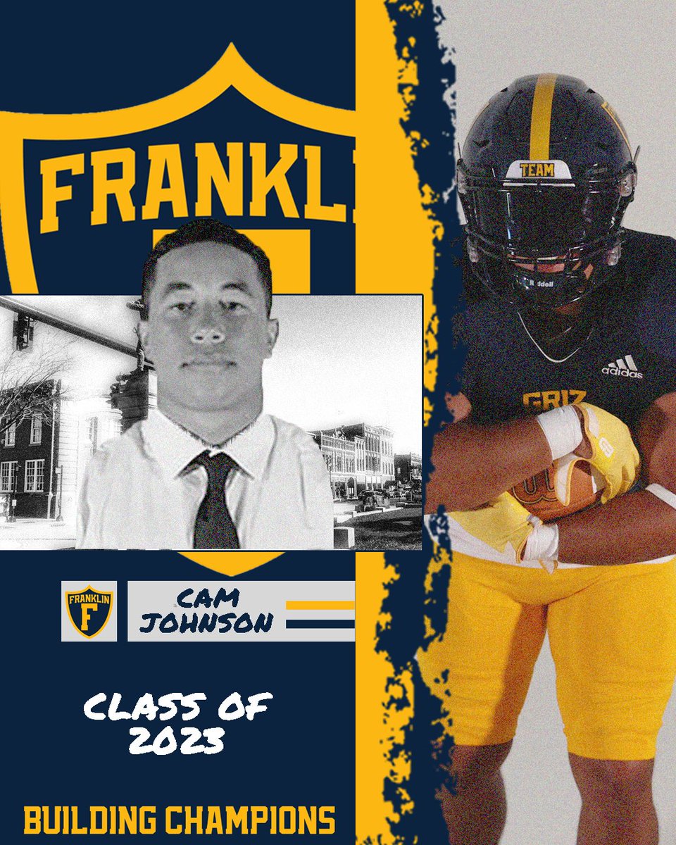 Franklin College Football (@fcgrizfootball) on Twitter photo Senior Spotlight: #29 Cam Johnson
Hometown: Lebanon, IN
High School: Lebanon HS
Major: Business Marketing
Future Plans: Working as an Account Manager for Hometown Logistics
#BuildingChampions Senior Spotlight: #29 Cam Johnson
Hometown: Lebanon, IN
High School: Lebanon HS
Major: Business Marketing
Future Plans: Working as an Account Manager for Hometown Logistics
#BuildingChampions