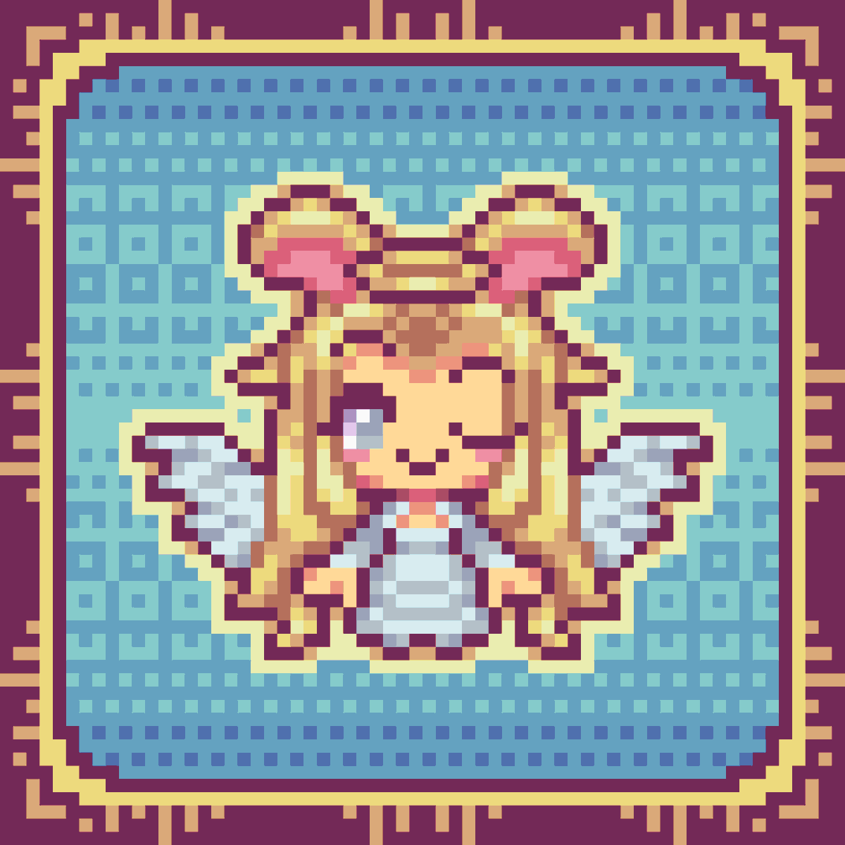 🐇Bunny Bunz #555 - Eval🐇
Eva is an angel bunny. She flies high watching mortal bunnies. She likes soft and puffy clouds.

Available in #opensea polygon.
0.003 $ETH
🔗Link in bio/reply.

#BunnyBunzCrypto #nft #pixelart #openseanft