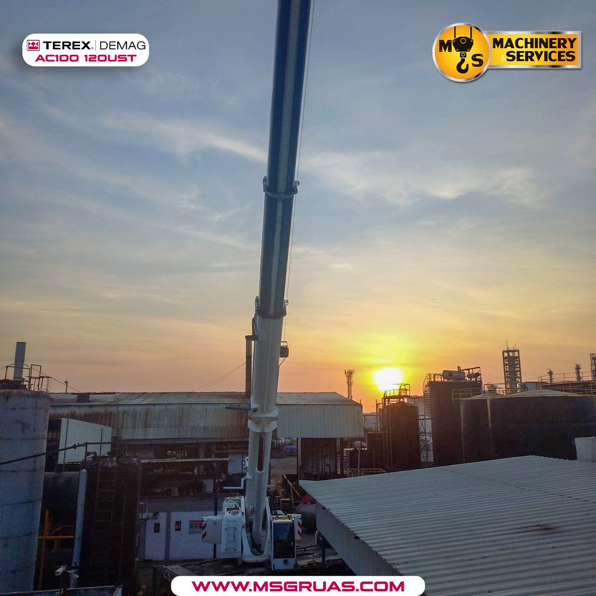msgruas's tweet photo. Apreciando este bonito atardecer con nuestra AC100 en acción 🌆
👉 https://t.co/JW0F2SViHP
#msgruas #MachineryAndServices #crane #elevacion #proyecto #alquilergruas #gruasmoviles #transporte https://t.co/DvipOBNYOG