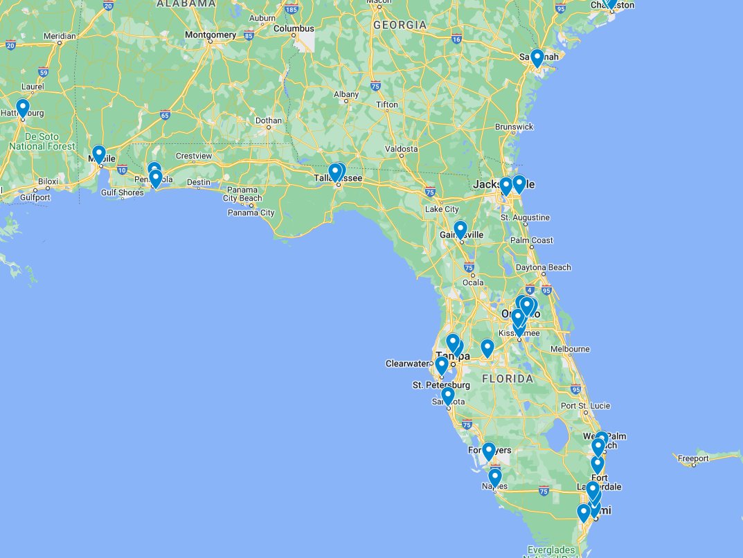 ErinInTheMorn's tweet photo. The worst part about the Florida adult ban that is hitting adult gender affirming care is, there are virtually no clinics along the border. If someone wants to go out of state to get their care, their only option is a small family clinic in Savannah or a clinic in Mobile. https://t.co/brvpxJTe88