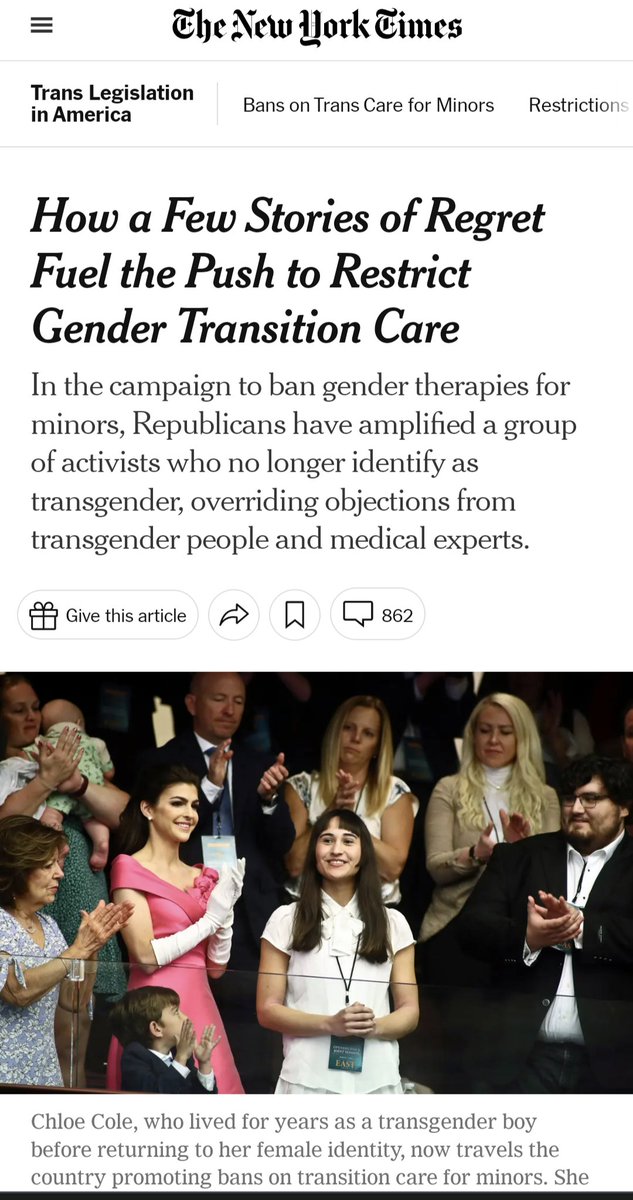 IMPORTANT 🧵: Anyone on GC Twitter hears the same bullshit again and again about how 'detransitioning' is a myth or that 'regret rates' are statistically insignificant. When the @nytimes published this hit piece painting kids speaking out about their experience in the gender…