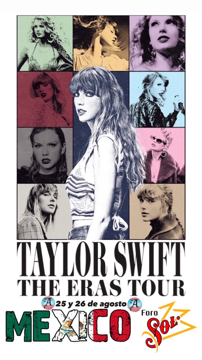 Taylor Swift 🇲🇽 The Eras Tour México 
25 y 26 de Agosto 🗓️
Foro Sol 🏟️

#TheErasTour #TheErasTourTS #TSmidnighTS #TS #TaylorSwift #TaylorSwiftConcert #TaylorSwiftMéxico #TaylorSwiftMexico #TaylorSwiftErasTour #TaylorSwiftErasT #TaylorSwiftTheErasTour #TaylorSwiftMidnights