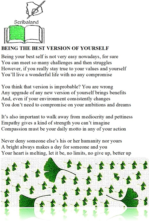 #Scribaland1 BEING THE BEST VERSION OF YOURSELF Just live authentically!#Z #readersoninstagram #readerscommunities #readerscommunity #reading #readings #readingaddict #readingaddicts #netflixbook #readinglove #readinglovers #readingoftwitter #readingsontwitter #readingofinstagram