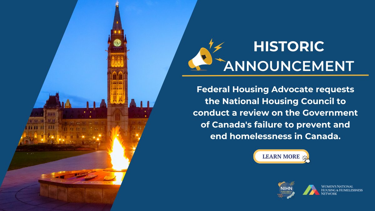 ❗The #homelessness crisis has become so severe for women and gender-diverse people that the Federal Housing Advocate has named it one of the top #HumanRights issues in Canada.

Learn what this historic announcement means for rights-holders across Canada: bit.ly/3W2xyPQ