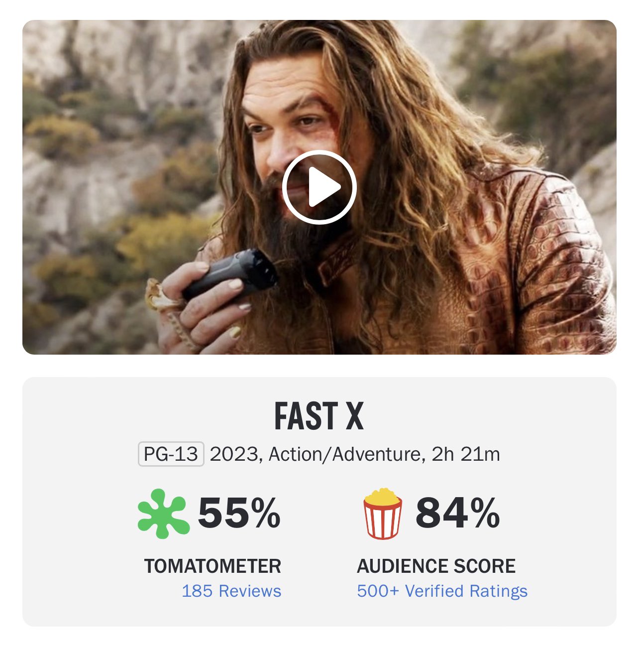 The Hollywood Handle on X: 'FAST X' opened with 63% on Rotten Tomatoes 🍅  Find out if it's worth watching:    / X