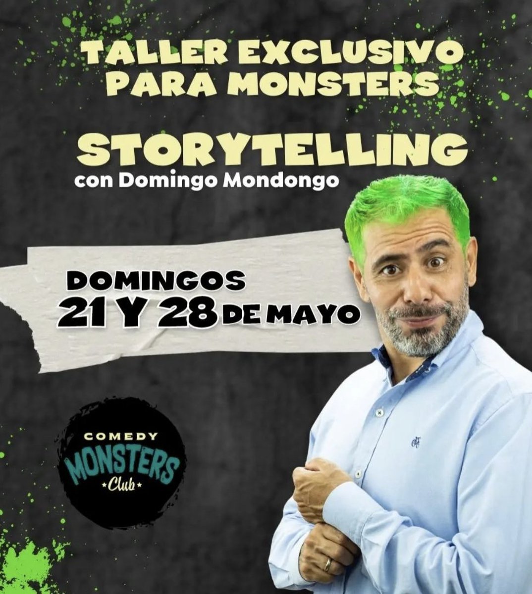 Monstruoso taller de Storytelling con el gran  <a href="/domingomondongo/">Jorge Parra</a> 🤩

📆 Domingo 21 de mayo 
⏰ ¿En qué horario? 11:00 am CDMX/ 13:00 pm VZLA-MIA / 7:00 pm MAD 
🖥️ ¿Dónde? Vía Zoom 

👉🏼 Inscríbete ahora en nuestra página web: comedymonsterclub.com 

¡No te lo puedes perder!