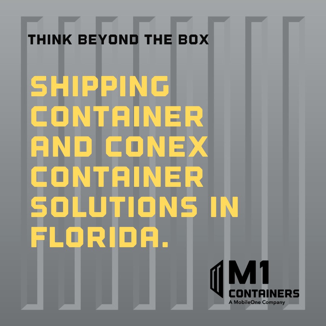 mobileoneus's tweet photo. #M1Containers is Florida's #customshippingcontainer and #conexcontainer specialist for over 15 years. No matter your organization's workspace requirements, customized shipping containers can enhance your business. #ThinkBeyondtheBox #FloridaBusiness #ContainerBuildings 💪 https://t.co/fByLGALWTs