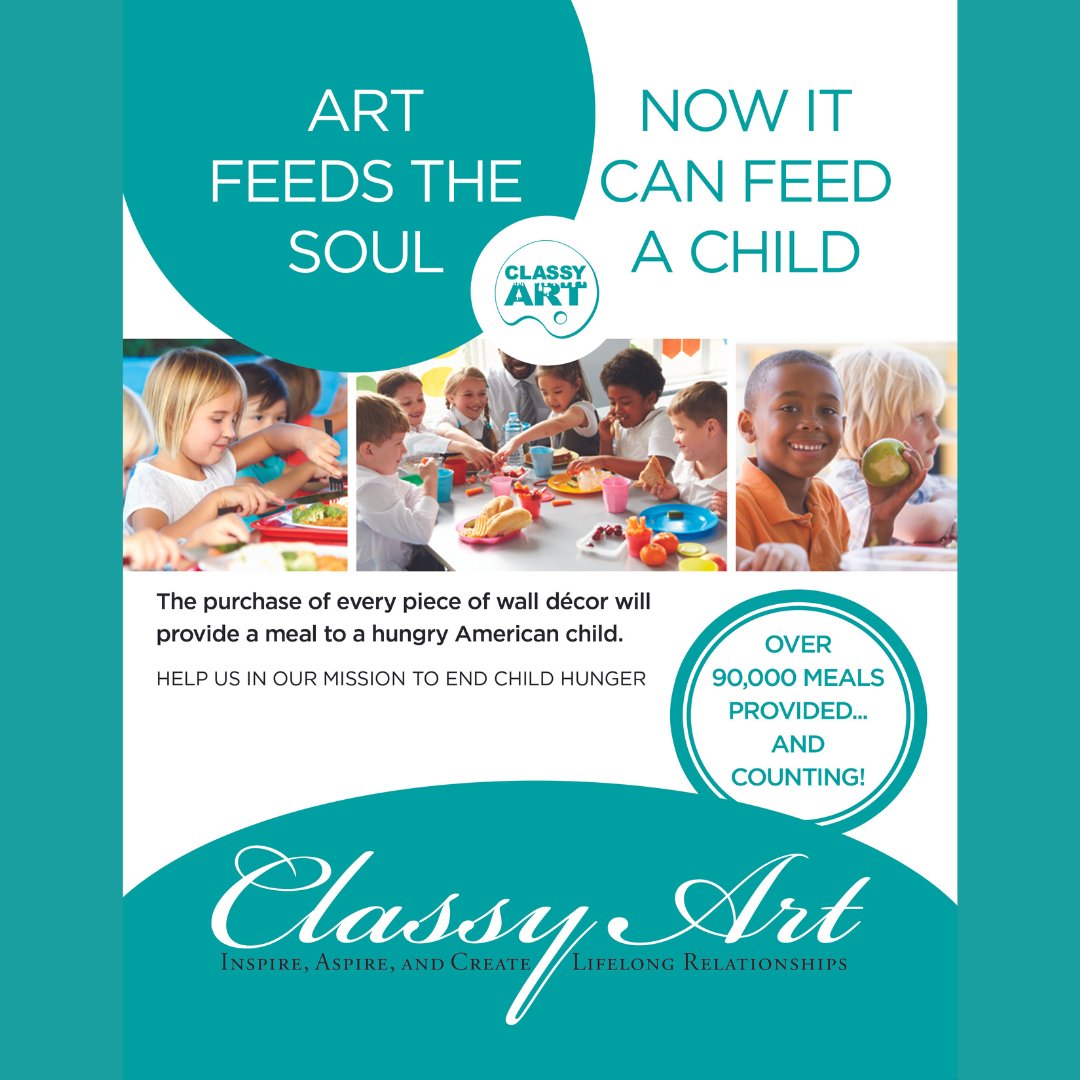 #ClassyArt is committed to fighting hunger with Million Meal Movement! #MillionMealMovement #ClassyArtLLC #homefurnishings #homedecor #interiordesign #homeaccents