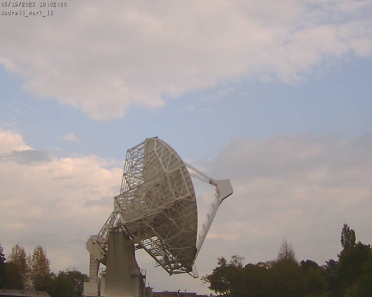 17:02:19 UTC. Now observing the Crab pulsar PSR B0531+21 with the Mark II telescope.

Rotation period: 33.4 ms
Age: 1 kYr
Distance: 2.0 kpc