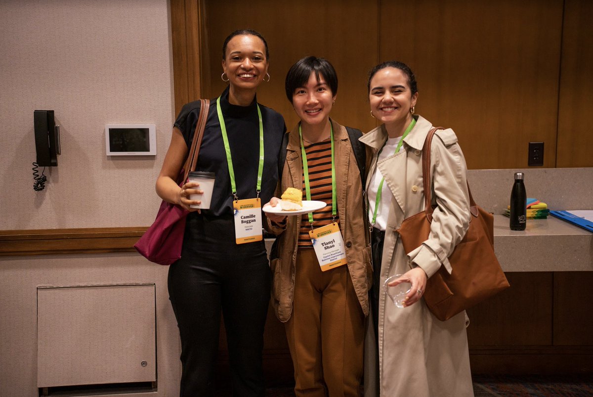 NACTO's tweet photo. Some snaps from the #NACTO2023 BIPOC Breakfast Meet-and-Greet, organized by Julia Jannon-Shields, Alvan-Bidal Sanchez and Elese Daniel as a space for practitioners of color to connect, learn and enjoy snacks from BIPOC-owned bakeries in Denver!

📸: @EB_18 and Aminah Ricks https://t.co/3DCC4K6XVm