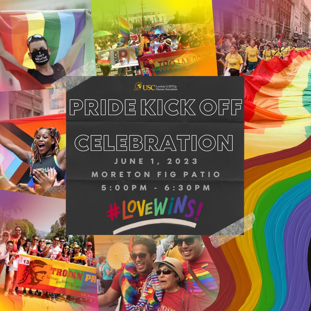 usclambda's tweet photo. Join us Thursday, June 1 @ 5:00pm at the Moreton Fig Patio where the USC Lambda LGTBQ+ Alumni Association invites you and your family to help us kick off Pride Month during a special reception celebrating the LGBTQ+ community. RSVP Now! (LINK IN BIO).
#USCPride #TrojanPride https://t.co/aIKoMLBjQg