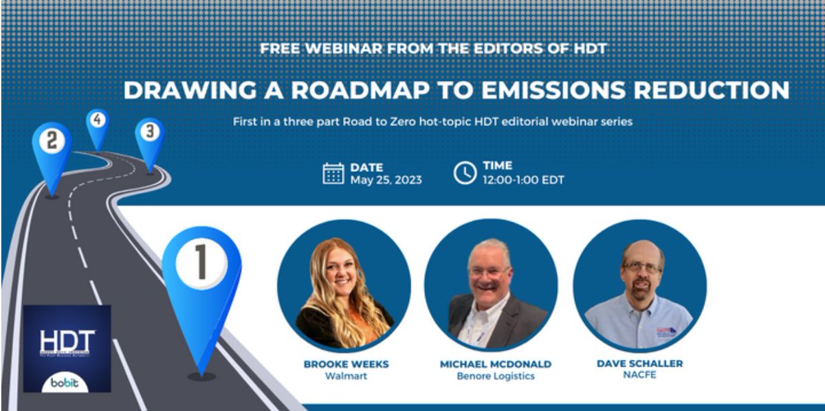 HDTrucking's tweet photo. Mark Your Calendars 📆 https://t.co/VmXvcRDMaE
On May 25, the editors of Heavy Duty Trucking are producing a special three-part Road to Zero webinar series to provide real-world fleet insights. Check out all the details in the link. 
#HDTnews #truckwebinars #transportation https://t.co/ihQ8vBwqFw