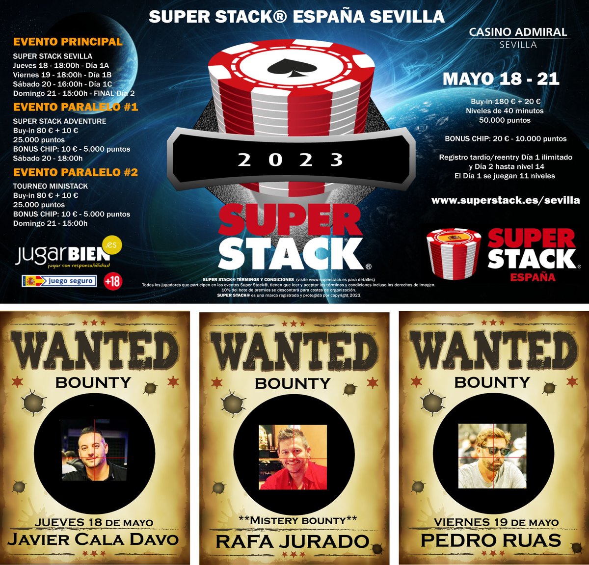 Super Stack® España (@superstackesp) on Twitter photo SUPER STACK® ESPAÑA (Sevilla) <a href="/CasinoAdmiralSV/">Casino Admiral Sevilla</a> Día 1B esta noche!
DIA 1A+B - ya 105 entradas y mas de 17.000 € de bote! Registro tardío/reentry Día 1B ilimitado.
Buy-in: 180 € + 20 € 50.000 pts, niv. de 40 minutos. Bonus Chip 10.000 Pts: 20 €
SUPER STACK®
<a href="/oscarsuperstack/">oscar garcia pereda</a> SUPER STACK® ESPAÑA (Sevilla) <a href="/CasinoAdmiralSV/">Casino Admiral Sevilla</a> Día 1B esta noche!
DIA 1A+B - ya 105 entradas y mas de 17.000 € de bote! Registro tardío/reentry Día 1B ilimitado.
Buy-in: 180 € + 20 € 50.000 pts, niv. de 40 minutos. Bonus Chip 10.000 Pts: 20 €
SUPER STACK®
<a href="/oscarsuperstack/">oscar garcia pereda</a>