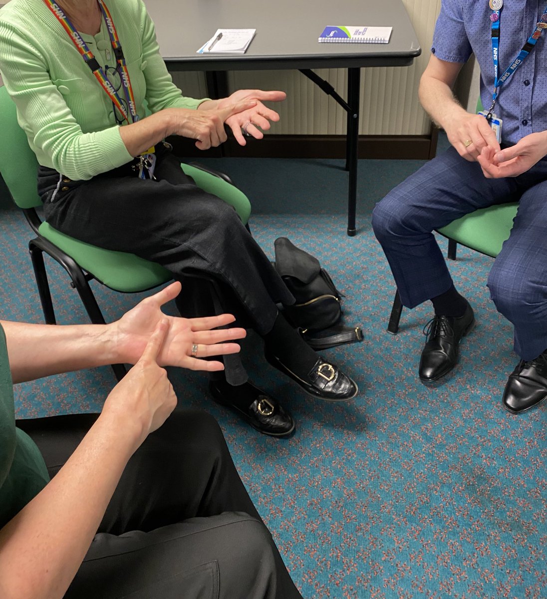 Great to see many of our @GlosHealthNHS Colleagues today for #BritishSignLanguage introductory session organised by @glosdeaf 
#WorkingTogether #Inclusion 👇🏼👇🏼👇🏼