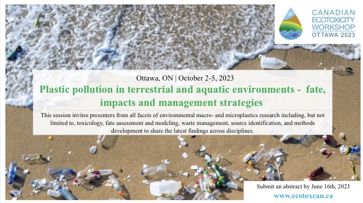 Have some new and exciting work on Canadian plastic pollution you'd like to share? 
Join us at our plastics session at CEW in Ottawa running October 2-5!

Abstracts are due June 16th!
Submit Here:
ecotoxcan.ca/submit-an-abst…

<a href="/quinnallamby/">Quinn Allamby</a> <a href="/KarenKidd12/">Karen Kidd (@karenkidd.bsky.social)</a> @ecotoxcan
