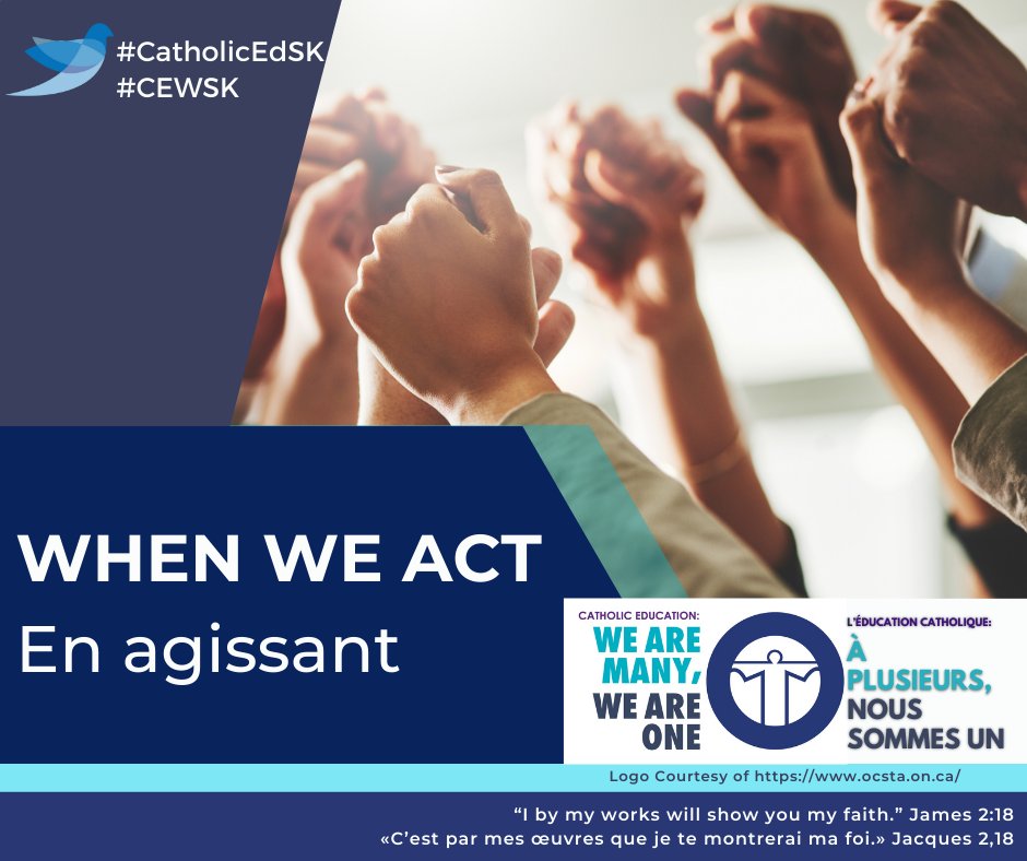 When we act: Every day we are called to make choices, to take actions that celebrate the richness of our differences and that tap into our many different strengths, and to work together for a world of justice, inclusion, peace, and equity. Our faith calls us to be ACTION people!