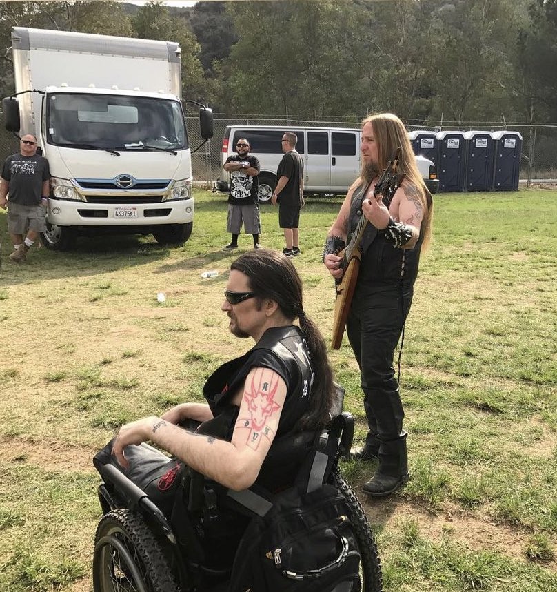 . @JeffBecerra & Claudeous of #Possessed backstage at #OzzFest 2017 before their set #jeffbecerra #festival #festivals #fbf #flashback #flashbackfriday