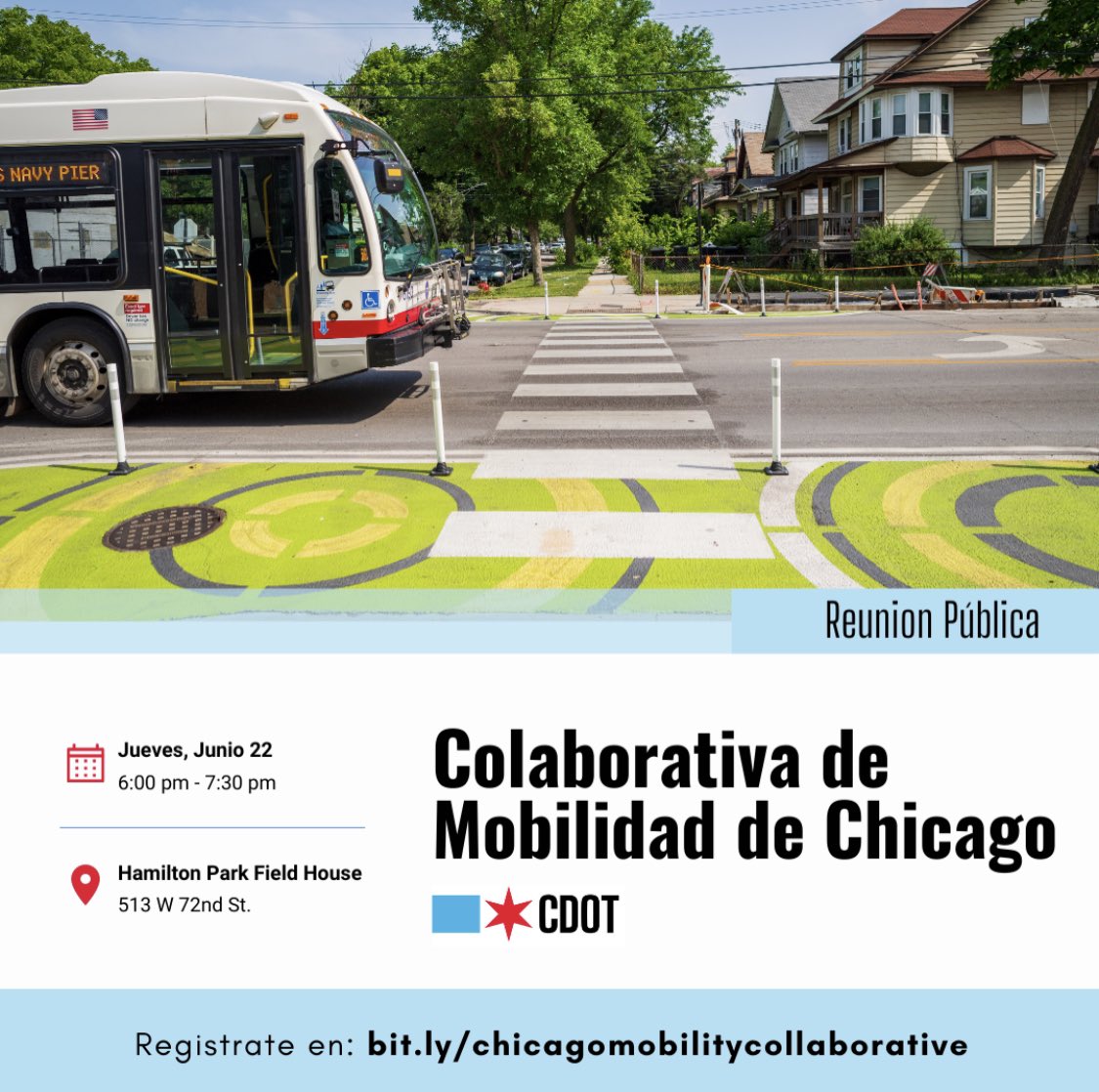 The upcoming Chicago Mobility Collaborative (CMC) meeting is scheduled for June 22 at Hamilton Park 6:00-7:30 pm. This will be a hybrid meeting. The full agenda will be uploaded on the website shortly. Join us!