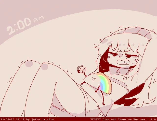 筋トレ2時じゃん??? #tegaki_dt