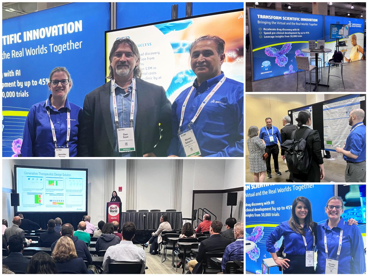 3dsBIOVIA's tweet photo. 🎉 This week’s #BioITWorld was a blast, we had a great time meeting all of you! Missed our talk or poster sessions? Connect to learn more about our solutions on #3DEXPERIENCE platform for #DrugDiscovery, #LabInformatics, #ScientificInformatics and more: https://t.co/xIeJYQCMef. https://t.co/DtFDbNlDO0