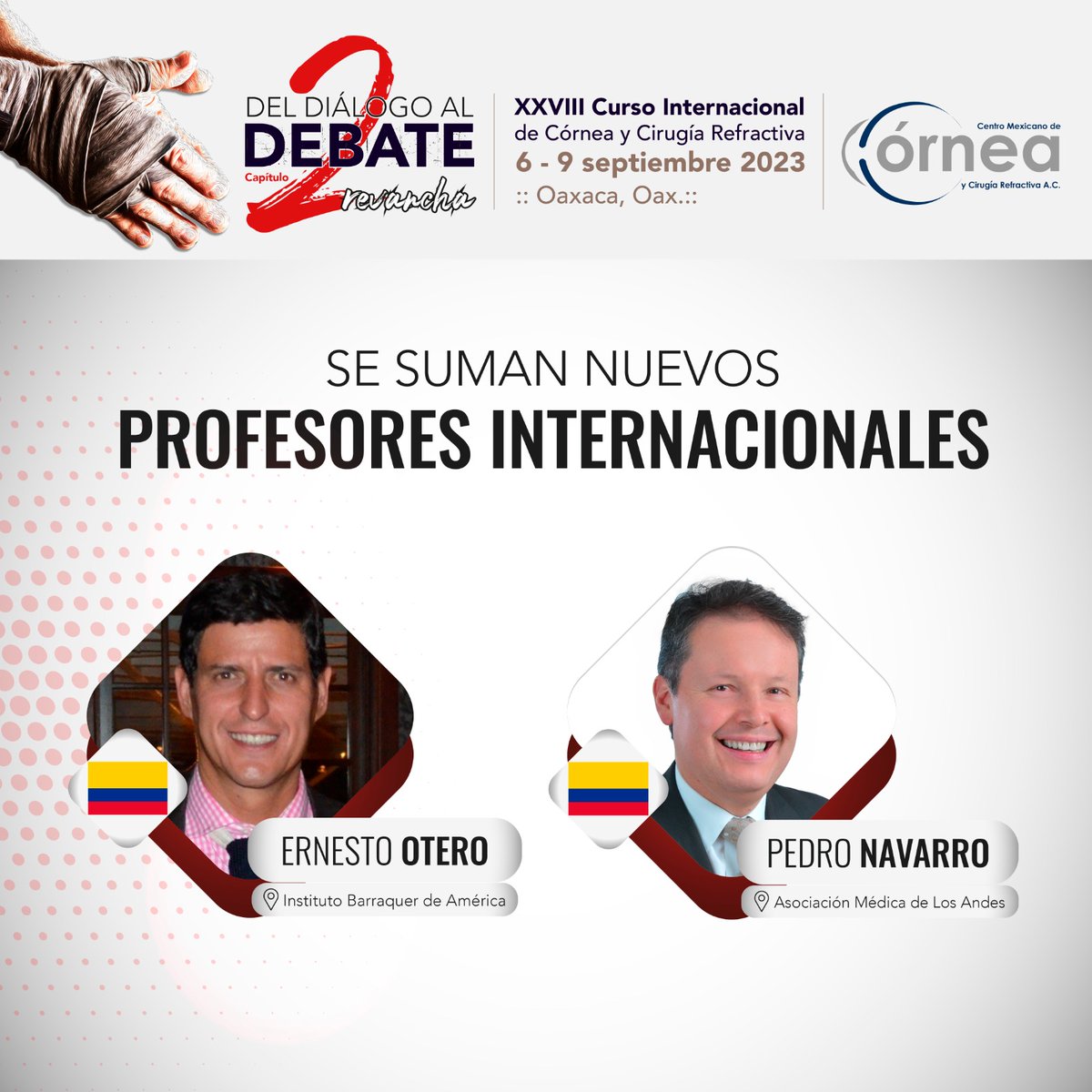 cmcycr's tweet photo. Grandes profesores presentes en el XXVIII Curso Internacional de Córnea y Cirugía Refractiva, en donde se tratarán temas destacados de todas las áreas de la especialidad, en lo clínico, imagenología y quirúrgico. Aparta tu lugar desde ahora.
#cornea https://t.co/lnYFP106W6