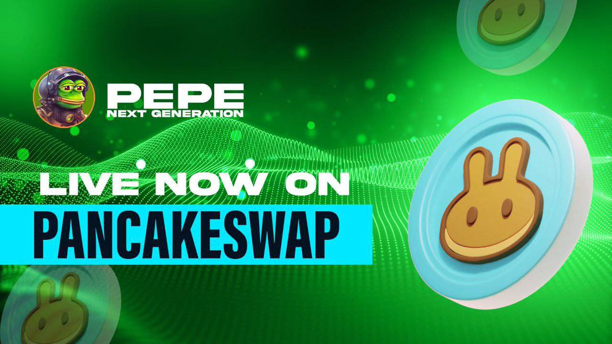 Pepe Next Generation (@pepenextgen) on Twitter photo 🥳Pepe Next Generation is now Live on Pancakeswap, & we are off to a fantastic start after a successful Fairlaunch
0% Taxes
⭐Contract Address:- 0x3d160ddedf093c4E77342eB25a1B12570c0aA2b4
👍Pancakeswap link - pancakeswap.finance/swap?outputCur…
✅Dextools link:- dextools.io/app/en/bnb/pai… 🥳Pepe Next Generation is now Live on Pancakeswap, & we are off to a fantastic start after a successful Fairlaunch
0% Taxes
⭐Contract Address:- 0x3d160ddedf093c4E77342eB25a1B12570c0aA2b4
👍Pancakeswap link - pancakeswap.finance/swap?outputCur…
✅Dextools link:- dextools.io/app/en/bnb/pai…