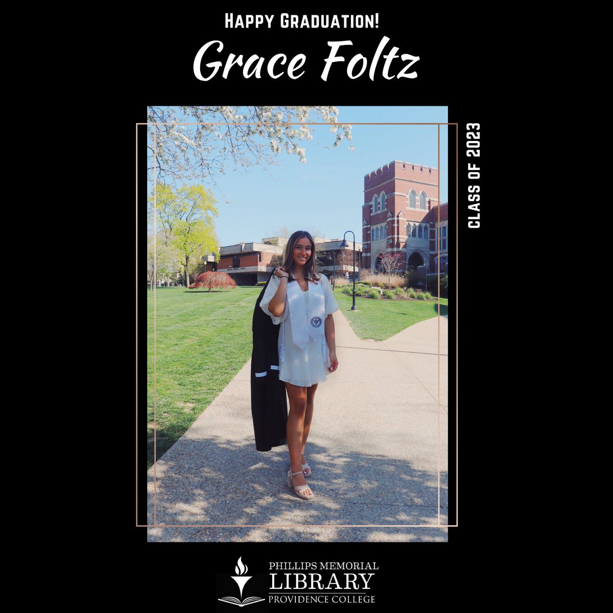 Library_PC's tweet image. Congrats to the Class of 2023 graduating this weekend!! All your hard work paid off and we can’t wait to see where life takes you after your time here at Providence College. We are especially excited for our student employees who are graduating today,  Grace Foltz &amp;amp; Zari Apodaca