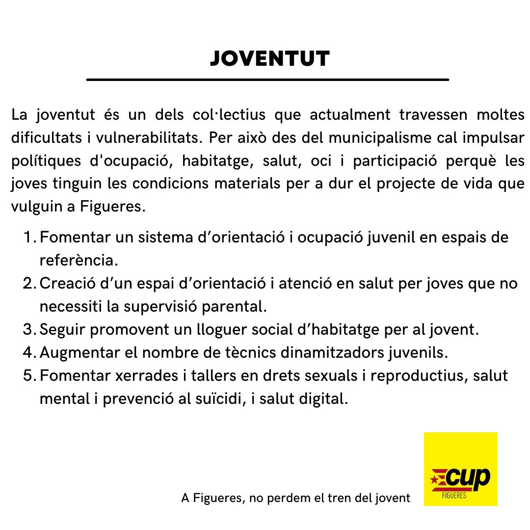LA JOVENTUT

La joventut és un dels col·lectius que actualment travessen moltes dificultats i vulnerabilitats.

1/2🧵