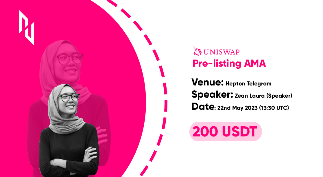AMA for <a href="/Uniswap/">Uniswap Labs 🦄</a> Pre-Listing!

Topic: Uniswap Listing &amp; Latest Updates
Date: 22nd May 2023 (13:30 UTC)
Venue: t.me/HeptonCommunity

Drop your question and tag your friends!