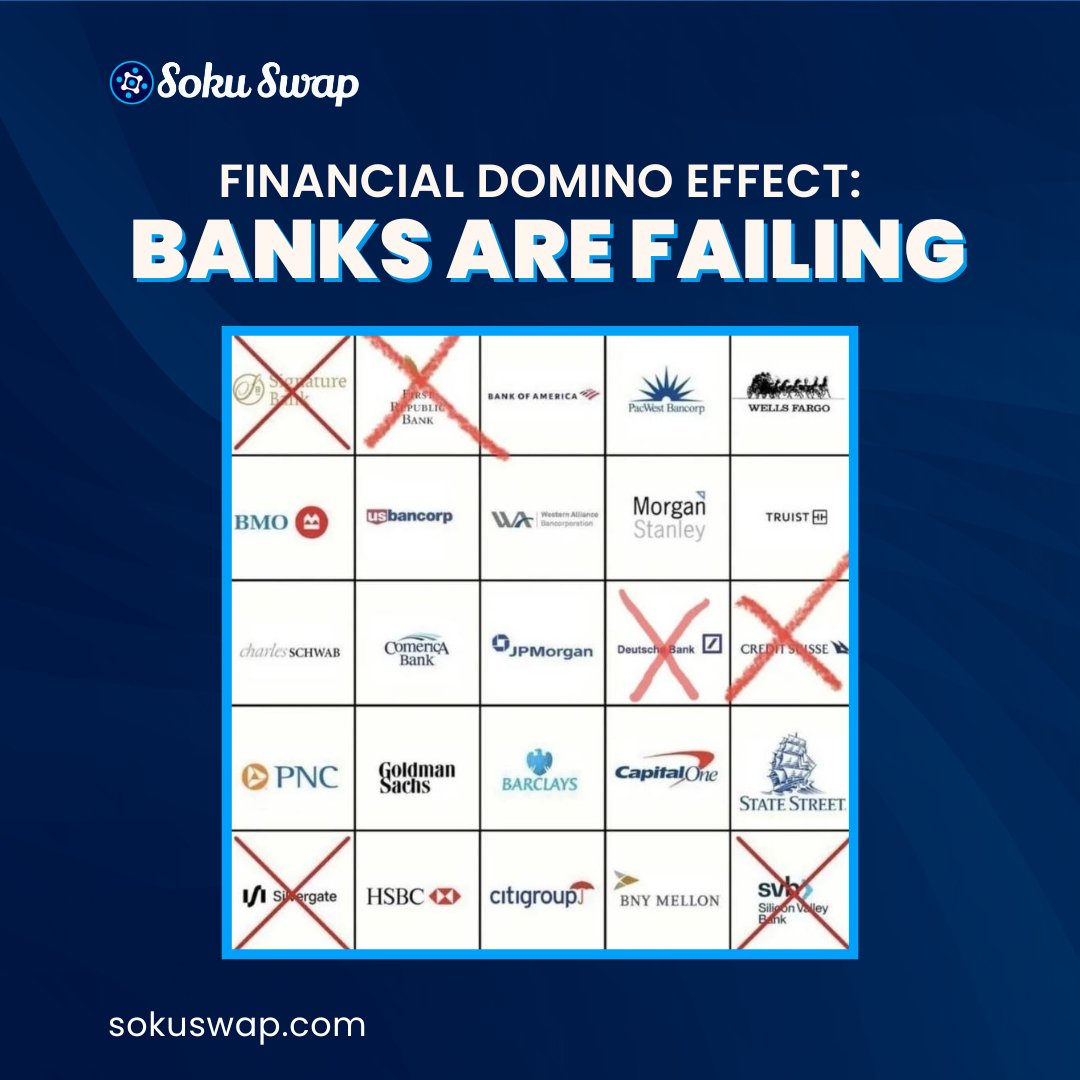 Financial domino effect: Banks are failing📉 in succession. 🔹Brace yourself.💡💡 #crypto #Banking #PassiveIncome #DeFi