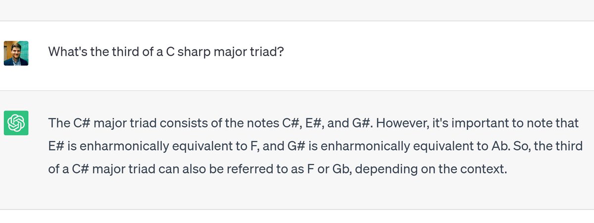 Asking Chat GPT some Music Theory 101 questions and it's not going well