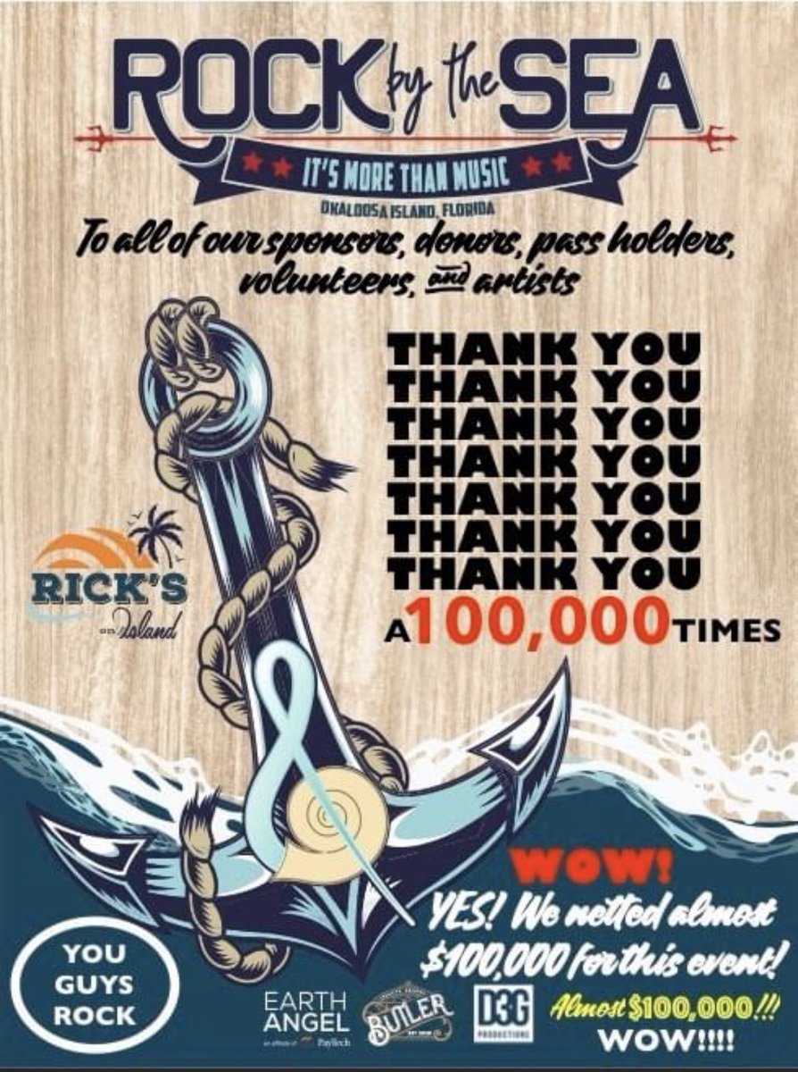 Would you look at that?! @RockByTheSea raised nearly $100,000 at this year’s signature event at #RicksOnTheIsland ! @michaellogen and @leahbellefaser were among the participating artists!