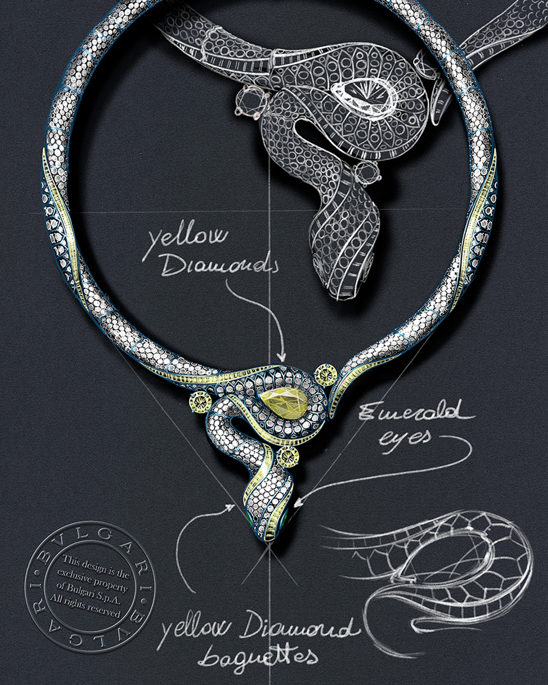 Serpenti diamond high jewellery necklace, Bulgari