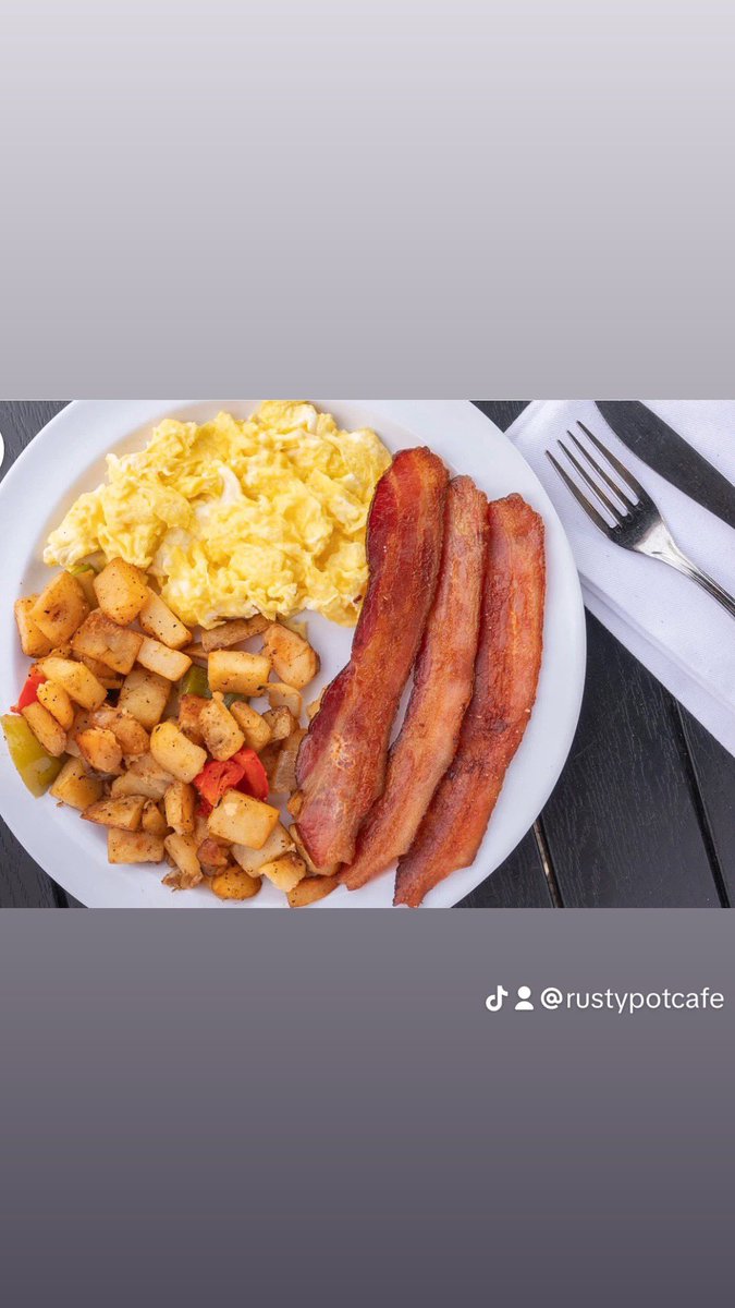 Applewood Smoked Bacon Breakfast 🍽️ who’s hungry? #breakfastininglewood #breakfastinlosangeles #RustyPot #keithlee #fyp #delicious #trending #brunch #breakfastpotatoes #bacon #tasty