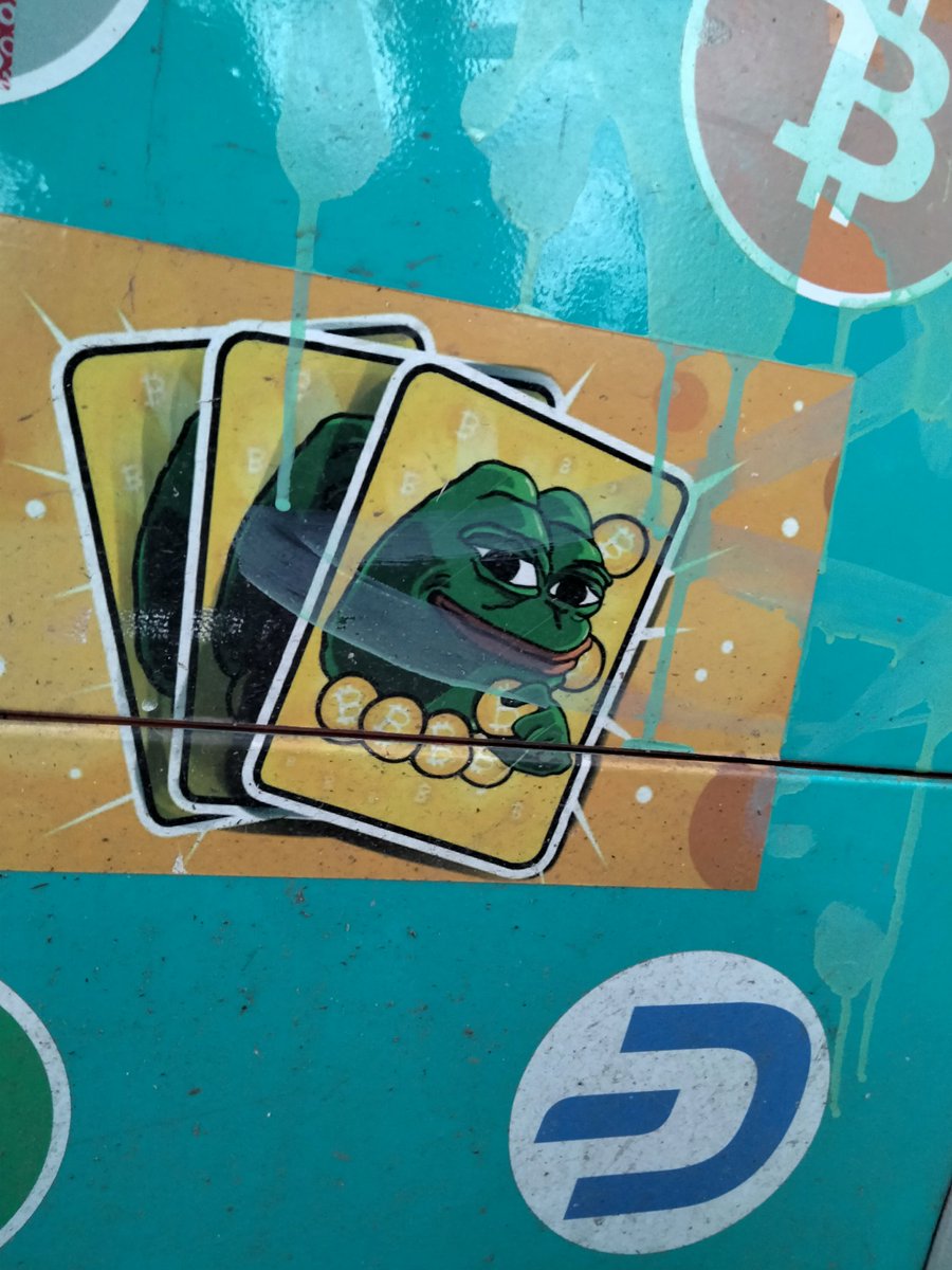 Late GUM good people! 😺 Walked by one of the many Crypto-ATMs in the streets of Tbilisi. This one was decked out with Pepe stickers and yes... it takes DOGE. 🐶 Have a nice evening kewl cats! 😸 #crypto #nft #pepe #cryptoatm #tbilisi #udfam #domains #Bitcoin #dogecoin #doge