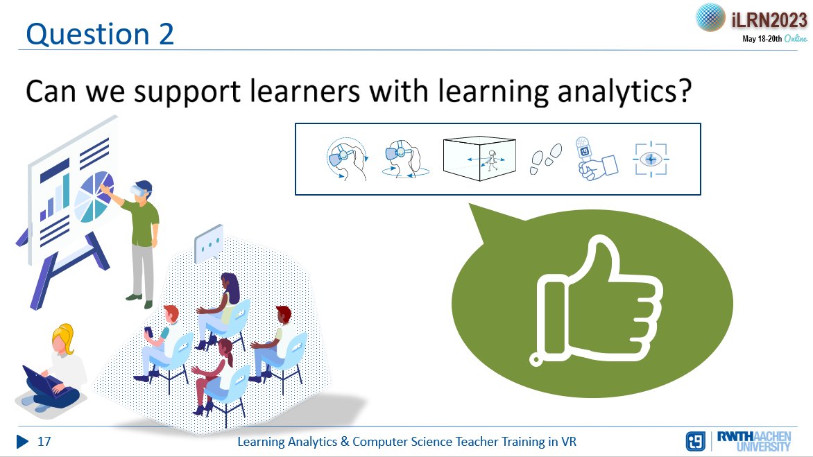 🥳 you (probably) missed our talk about computer science teacher training and learning analytics in virtual reality. You'll get a second chance, there will be recordings?! #iLRN2023