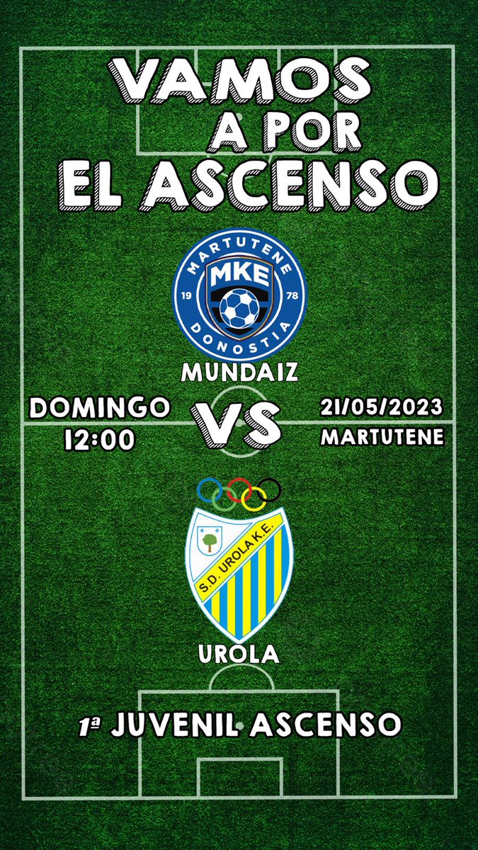 Este finde aqui en martutene los juveniles de mundaiz jugaran contra urola, no os lo perdais!!!
#MKE
