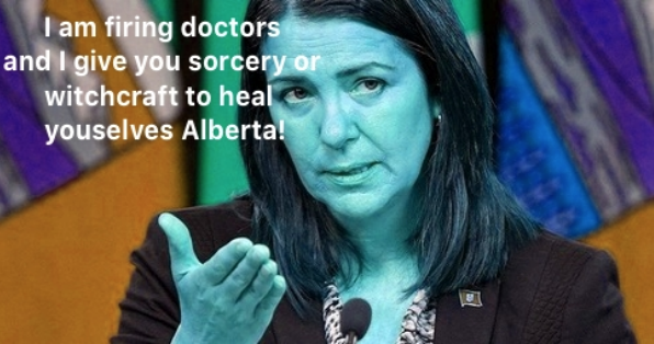 RGBAtlantica's tweet photo. Hey Alberta: if you want to lose your doctors, hospitals and healthcare by all means vote for this nut case. She'll fix you up with a potion. #abpoli #AlbertaElection2023 #AlbertaDebate 
#VoteRachelNotley @RachelNotley https://t.co/ql7zHRE1Bu