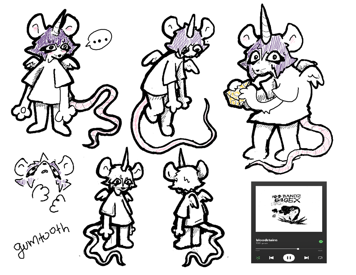 ms paint drawings of new alicorn mouse oc named gumtooth
