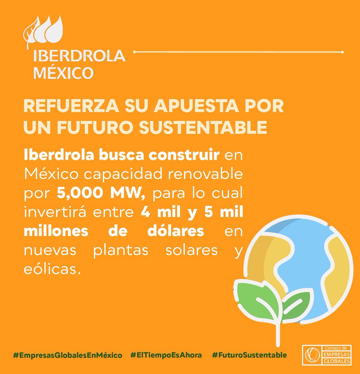emglobales's tweet photo. #MásInversiónPorMéxico | Sin energía sostenible no hay futuro. Por eso, @iberdrolamex le está apostando a ambiciosos proyectos de energía renovable en nuestro país. #ElTiempoEsAhora #FuturoSustentable #nearshoring https://t.co/6nbz7nIkje