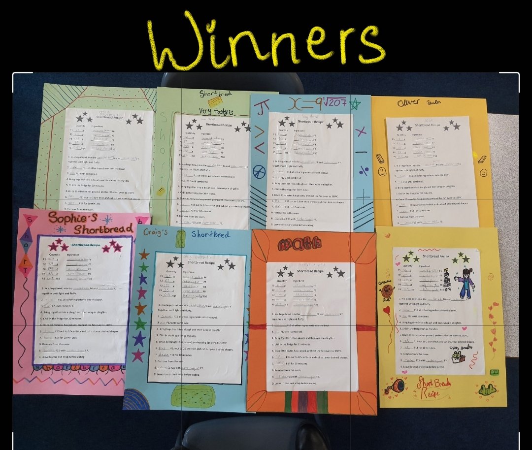 DennyHighMaths's tweet image. Mrs. Harding&apos;s S1 using their Algebra skills to work out the recipe to make shortbread. The winners now will get the chance to make the shortbread in the HE next week. Great cross curricular work. #Mathsprojects #Mathsisfun #Mathsineverydaylife