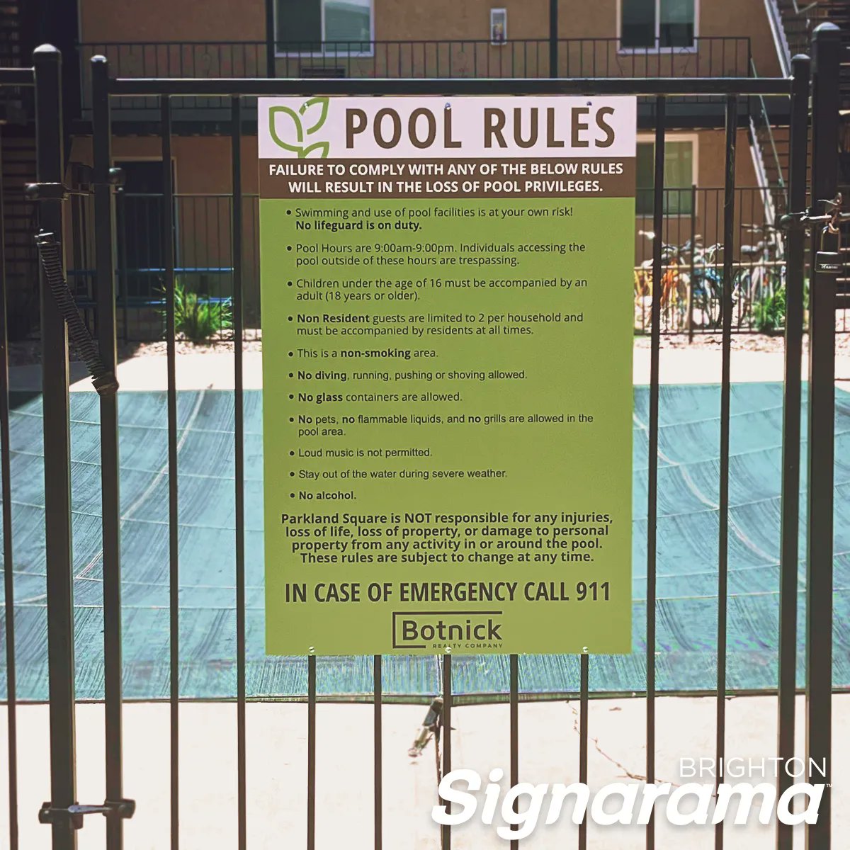 SignARamaInc's tweet image. It's that time of summer where the pools open up! Check out one of our latest pool rules signs for Weston Ridge Apartments, Littleton Collective
.
.
.
#askthesignlady #signaramabrighton #poolrules #residentlife
