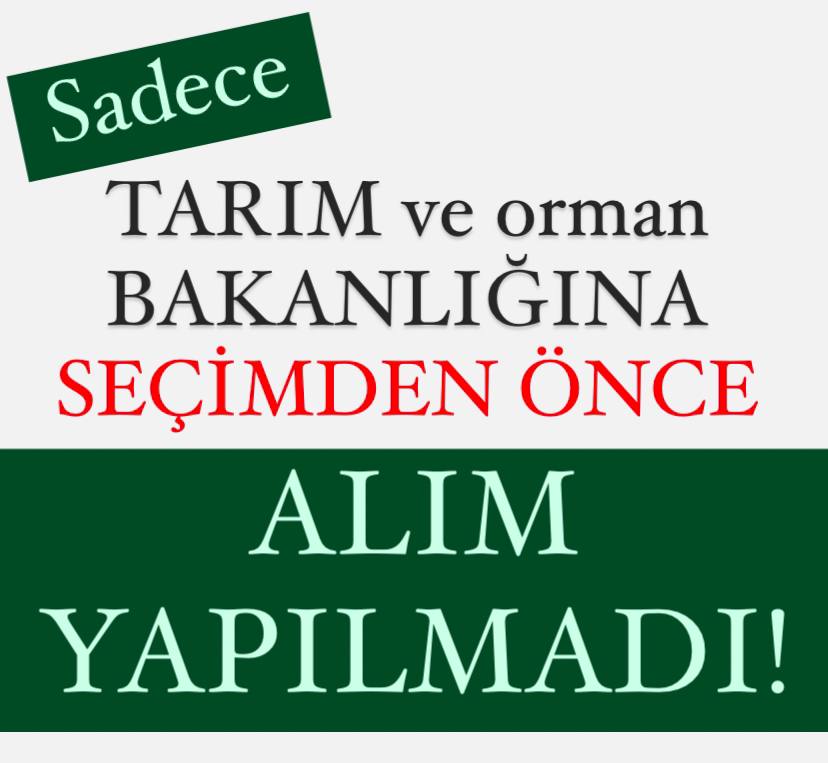 Seçime sayılı günler kala Tarıma atama bekleyenleri görmezden gelmek olmaz. Talep açık ve net: Tarıma Yüksek Onay. Devletimiz bunu yapacak güçtedir. Sn. <a href="/RTErdogan/">Recep Tayyip Erdoğan</a> <a href="/VahitKirisci/">Prof.Dr.Vahit Kirişci</a> <a href="/fuatoktay/">Fuat Oktay</a> <a href="/ikalin1/">İbrahim Kalın</a> <a href="/BY/">Binali Yıldırım</a> <a href="/TCTarim/">T.C. Tarım ve Orman Bakanlığı</a> <a href="/tarimormanpgm/">Personel Genel Müdürlüğü</a> <a href="/tcbestepe/">T.C. Cumhurbaşkanlığı</a> 
#ikinciTuraTARIMataması
