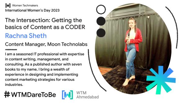 WTMAhmedabad's tweet photo. ๐ Let's Dare To Be unstoppable!
We have @Writer_Rachna joining us for #IWD2023 , sharing her powerful insights on The Intersection: Getting the basics of Content as a CODER.
Save your spot now https://t.co/2wYb0cS8m6
#WTMDareToBe #WomenInTech #WTMAhmedabad #GDGAhmedabad https://t.co/bF2Ryu8cXv