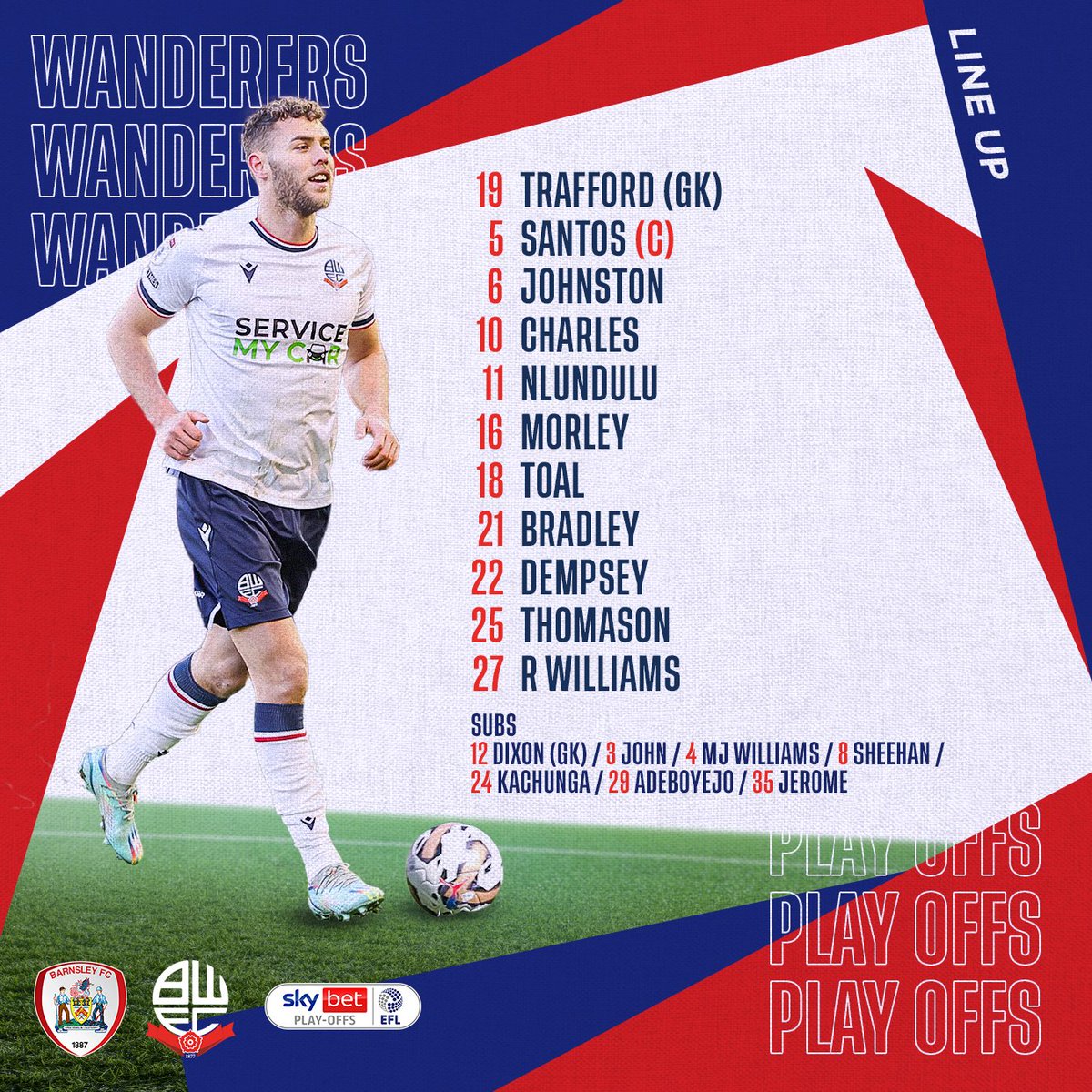 OfficialBWFC's tweet image. 📋 Here is how we line-up at Oakwell...

◽ Two changes from the first leg
◽ Dan Nlundulu &amp;amp; George Thomason come into starting side

#bwfc