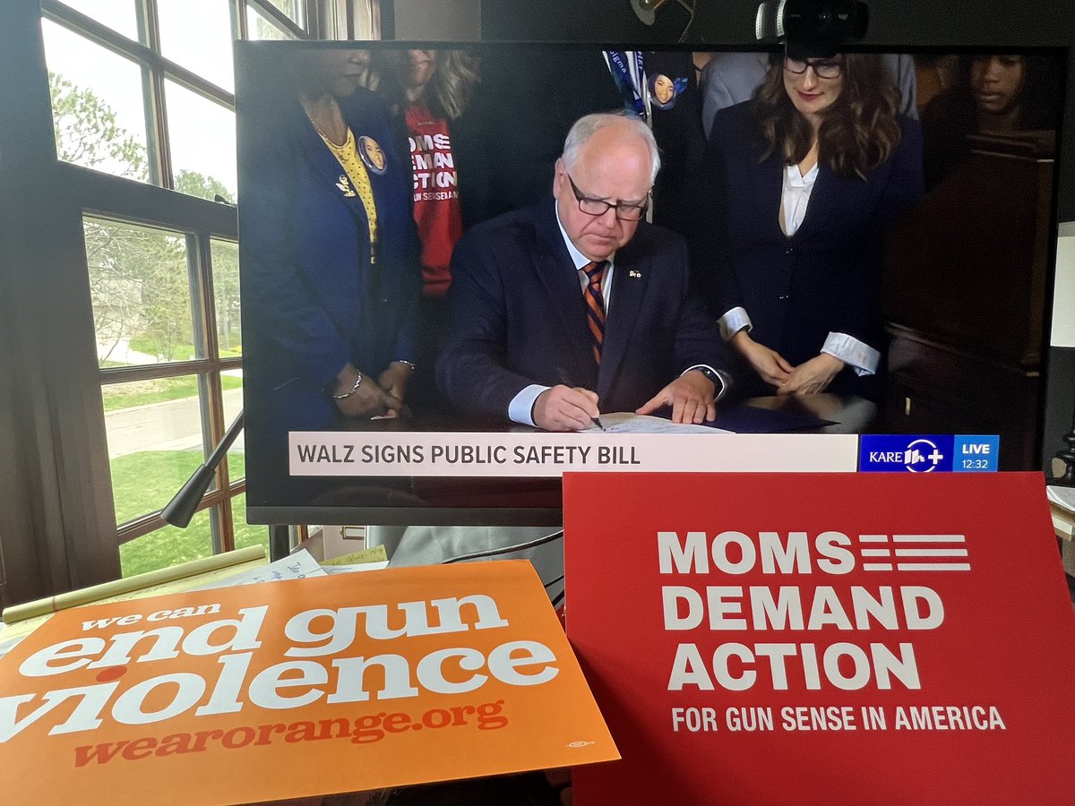 For survivors For families For law enforcement For Minnesotans Universal background checks and extreme risk protection orders are signed into law in Minnesota. #mnleg @MomsDemand